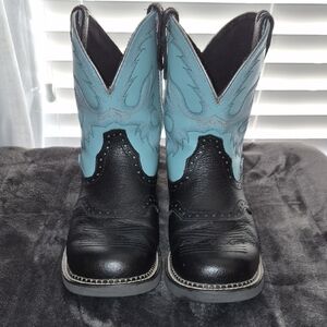 Justin Boots Black and Blue Ankle Booties